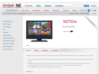 N2752w driver download page on the ViewSonic site