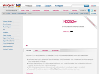 N3252W driver download page on the ViewSonic site