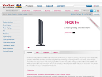 N4261W driver download page on the ViewSonic site