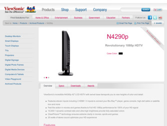 N4290p driver download page on the ViewSonic site