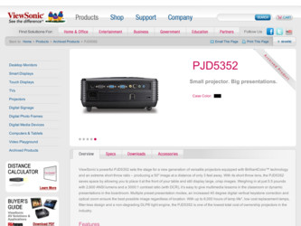 PJD5352 driver download page on the ViewSonic site