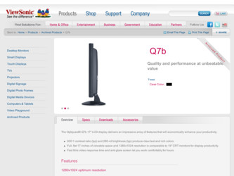 Q7b driver download page on the ViewSonic site