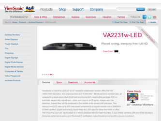 VA2231w-LED driver download page on the ViewSonic site
