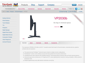 VP2030B driver download page on the ViewSonic site