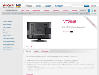 VT2645 driver download page on the ViewSonic site