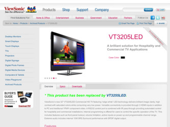 VT3205LED driver download page on the ViewSonic site