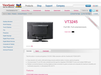 VT3245 driver download page on the ViewSonic site