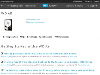 Ae driver download page on the Western Digital site