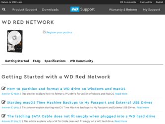 Red Network driver download page on the Western Digital site