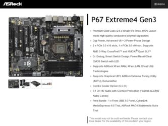 P67 Extreme4 Gen3 driver download page on the ASRock site