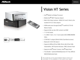 Vision HT 311D Barebone driver download page on the ASRock site
