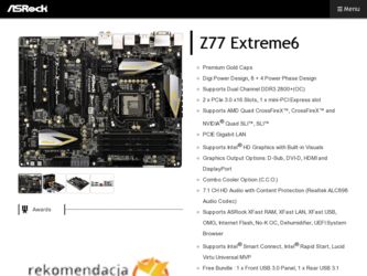 Z77 Extreme6 driver download page on the ASRock site