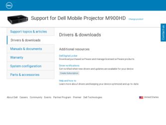 Mobile M900HD driver download page on the Dell site
