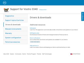 Vostro 3340 driver download page on the Dell site