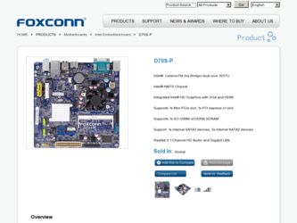 D70S-P driver download page on the Foxconn site