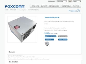 HH-400PEHA300W driver download page on the Foxconn site