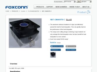 NBT-CMAK87B-C driver download page on the Foxconn site