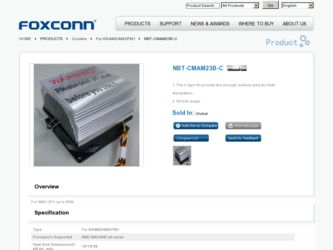 NBT-CMAM23B-C driver download page on the Foxconn site