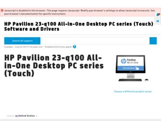 Pavilion 23-q100 driver download page on the HP site