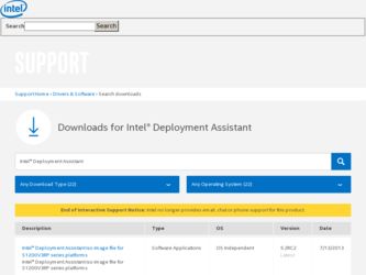 Deployment driver download page on the Intel site