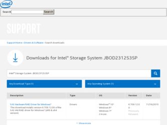 JBOD2000 driver download page on the Intel site