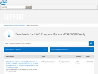 MFS2600KI driver download page on the Intel site