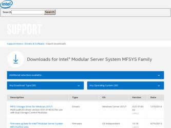 MFSYS25 driver download page on the Intel site