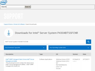 P4304BT driver download page on the Intel site