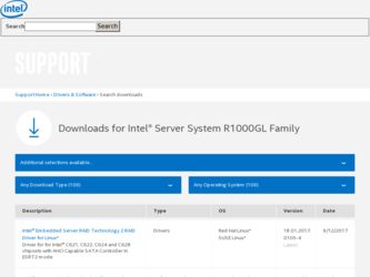 R1000GL driver download page on the Intel site
