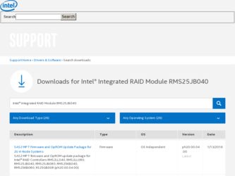 RMS25JB040 driver download page on the Intel site