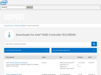 RS2VB040 driver download page on the Intel site