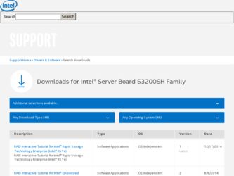 S3200SH driver download page on the Intel site