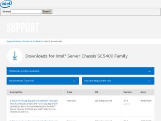 SC5400 driver download page on the Intel site