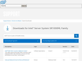 SR1520ML driver download page on the Intel site