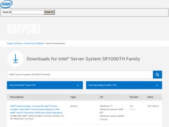 SR1640TH driver download page on the Intel site