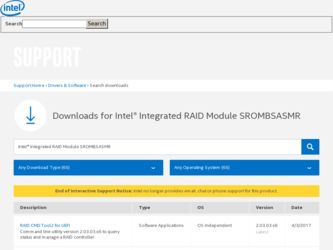 SROMBSASMR driver download page on the Intel site