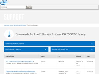 SSR212MC2 driver download page on the Intel site