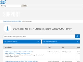 SSR316MJ2 driver download page on the Intel site