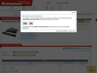 ThinkServer RD540 driver download page on the Lenovo site