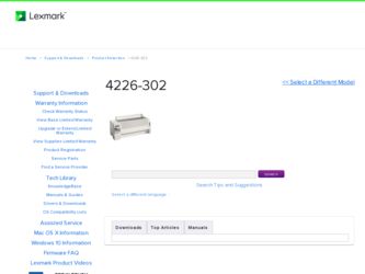 4226-302 driver download page on the Lexmark site