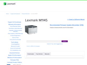 M1145 driver download page on the Lexmark site
