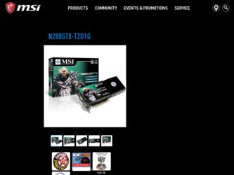 N280GTXT2D1G driver download page on the MSI site