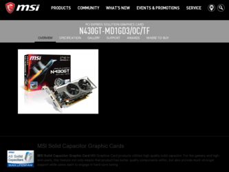 N430GTMD1GD3OCTF driver download page on the MSI site