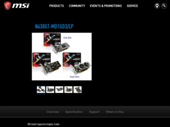N430GTMD1GLP driver download page on the MSI site