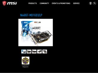 N440GTMD1GD3LP driver download page on the MSI site