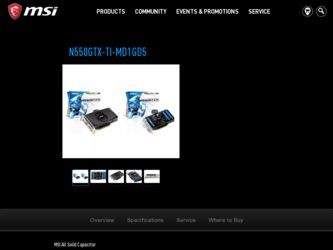 N550GTXTiMD1GD5 driver download page on the MSI site