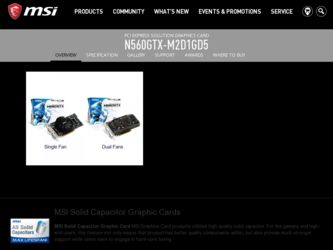 N560GTXM2D1GD5 driver download page on the MSI site