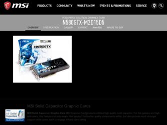 N580GTXM2D15D5 driver download page on the MSI site