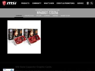 N9600GTT2D256 driver download page on the MSI site