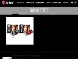 N9600GTT2D512 driver download page on the MSI site